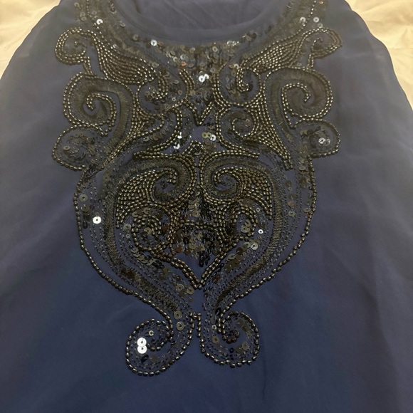 Express Navy Blue Embellished Sleeveless Tank Top - Picture 4 of 4